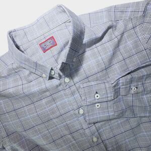 UNTUCKit Miriano Men's Large Slim Fit Button Down Shirt Gray Blue Plaid 40226